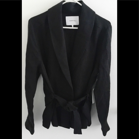 FRAME Black linen blazer with front pockets, small - Picture 4 of 10